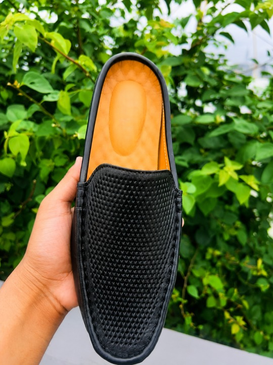 Premium Soft Leather Diamond Dice Half Shoe for men - OV-04